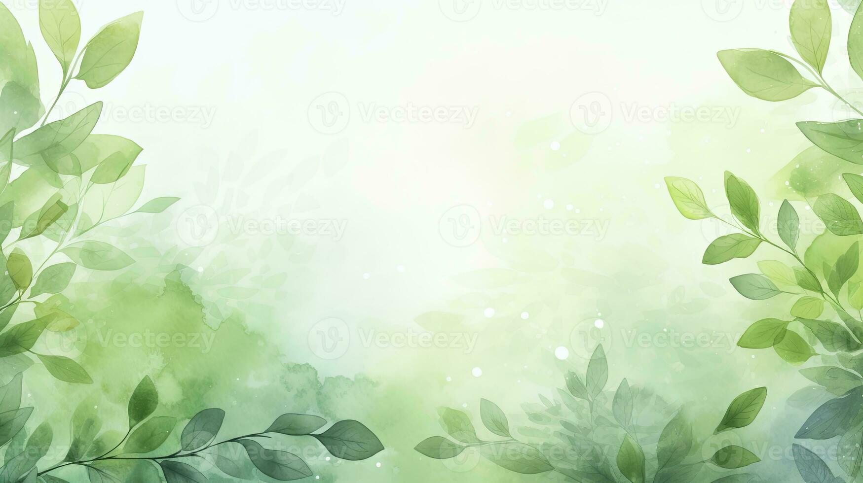 astratto verde fogliame acquerello sfondo con primavera eco natura tema. ai generato foto