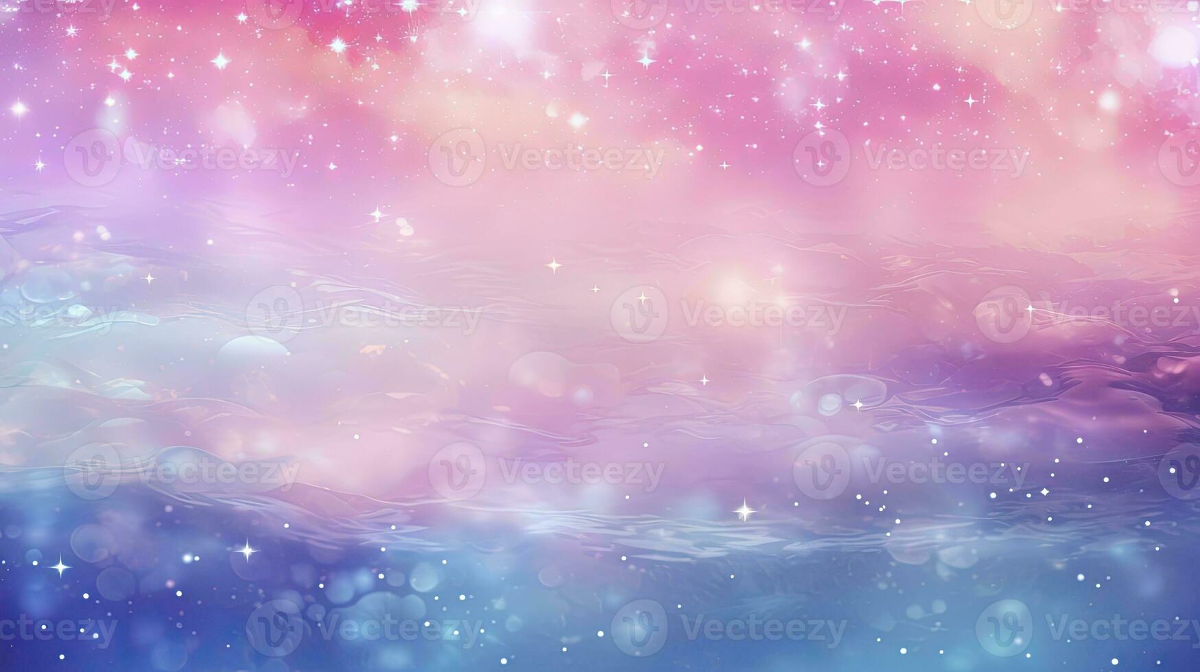 pastello arcobaleno luccichio e rosa fantasia galassia con ispirato alla sirena bokeh cielo. ai generato foto