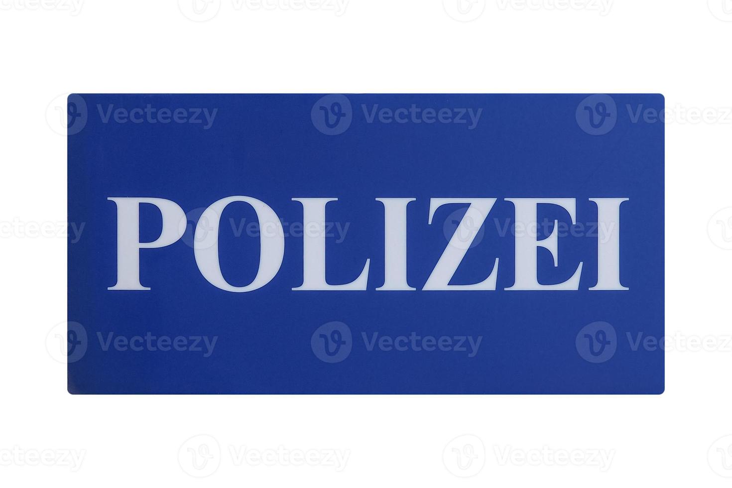 segno tedesco isolato su bianco. polizia polizei foto