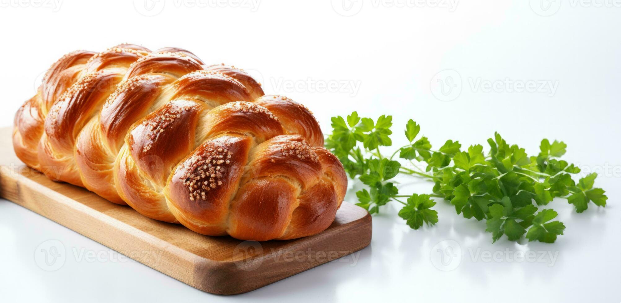 challah isolato su bianca sfondo foto