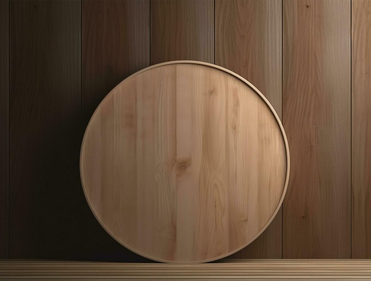 vuoto moderno interno di legno parete sfondo davanti Visualizza ai generato foto