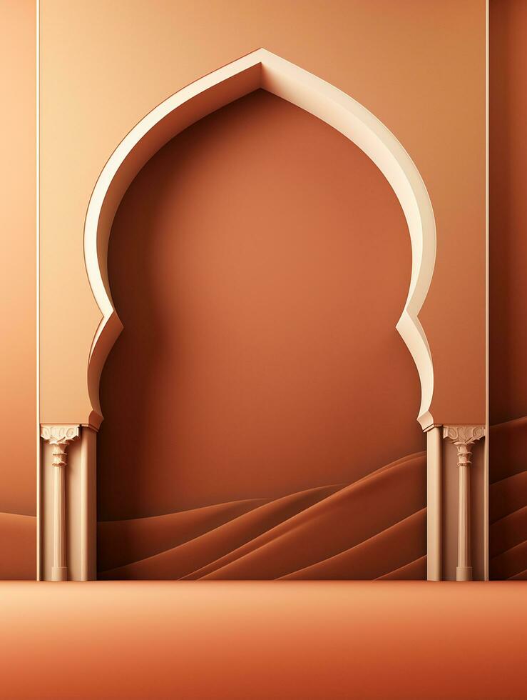 islamico Ramadan saluto carta design con islamico sfondo composizione ai generato foto