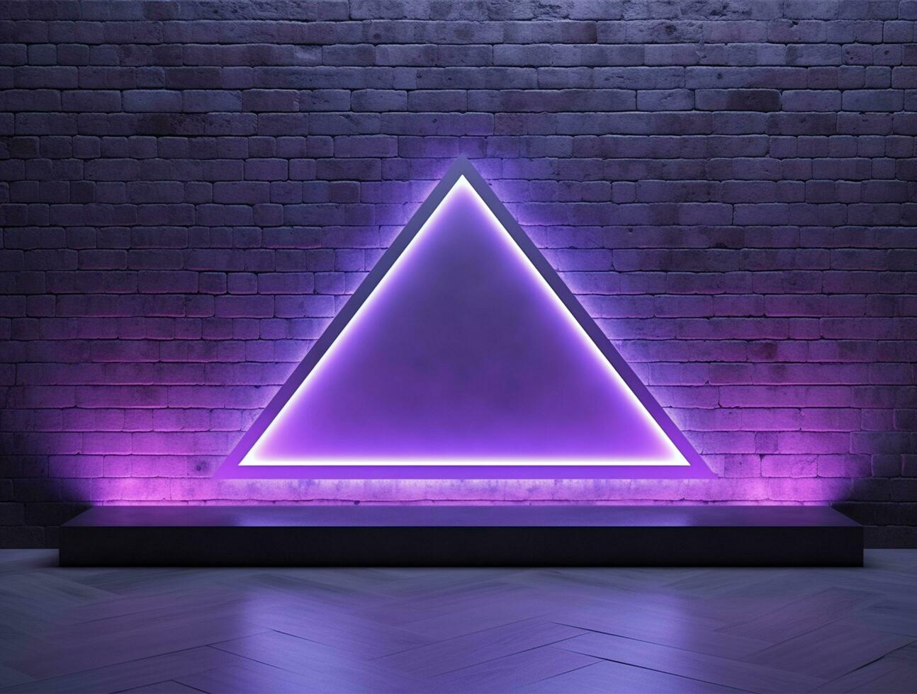 vuoto 3d base neon leggero moderno interno parete sfondo davanti Visualizza ai generato foto