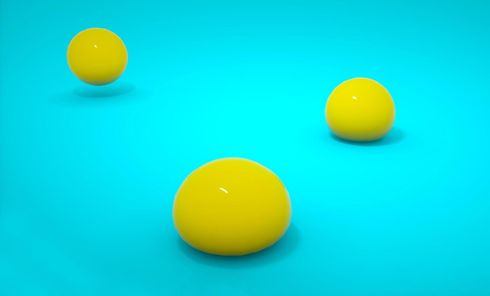 palla gialla del corpo sofy che cade sullo sfondo del pavimento blu foto