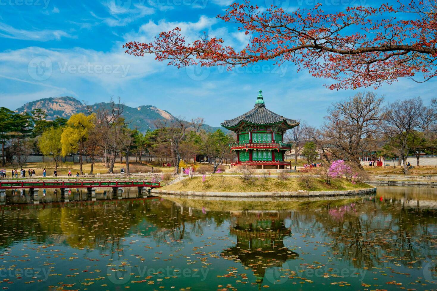 Hyangwonjeong padiglione, Gyeongbokgung palazzo, seoul, Sud Corea foto