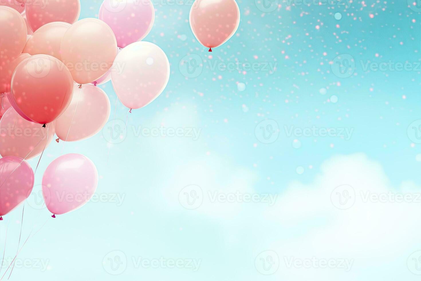 generativo ai, un' compleanno concetto, celebrare, colorato palloncini pieno sfondo. copia spazio foto