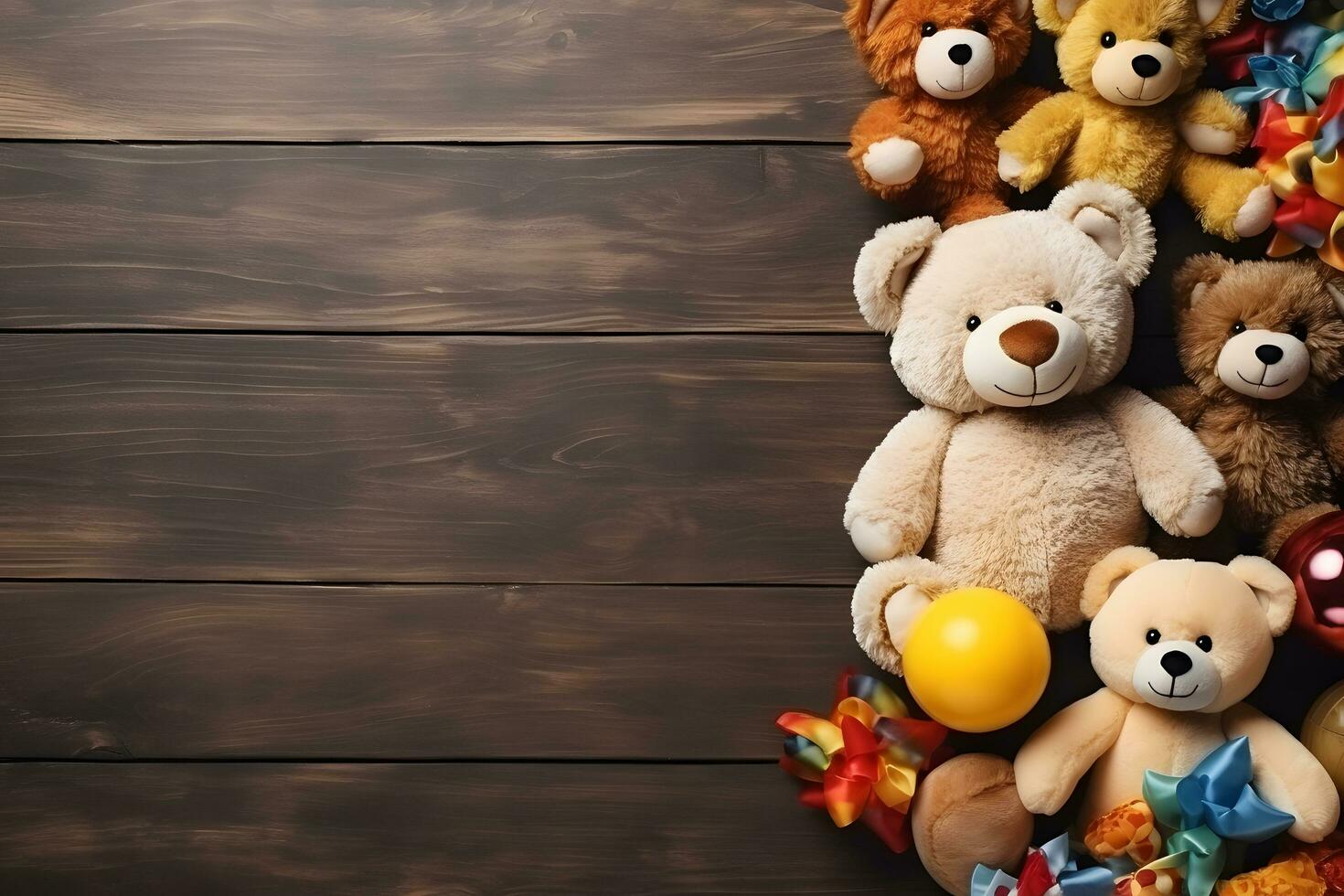 carino orso e stellato palloncini per inviti sfondo, ai generato foto