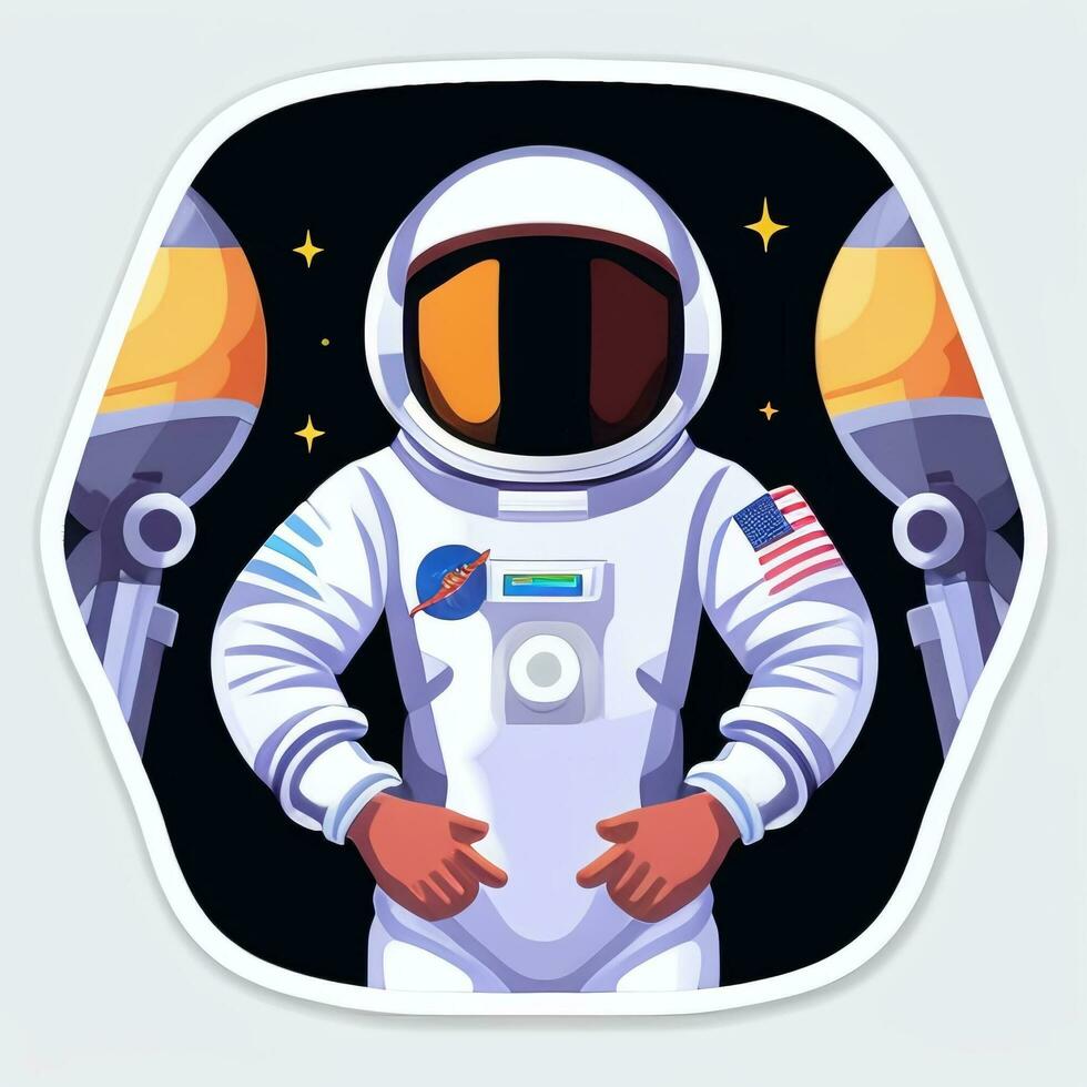 ai generato astronauta clip arte icona etichetta decorazione semplice sfondo foto