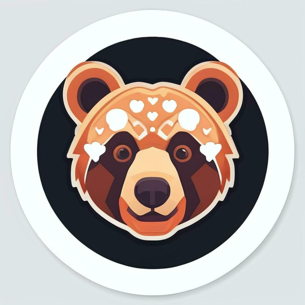 ai generato orso clip arte icona etichetta decorazione semplice sfondo foto