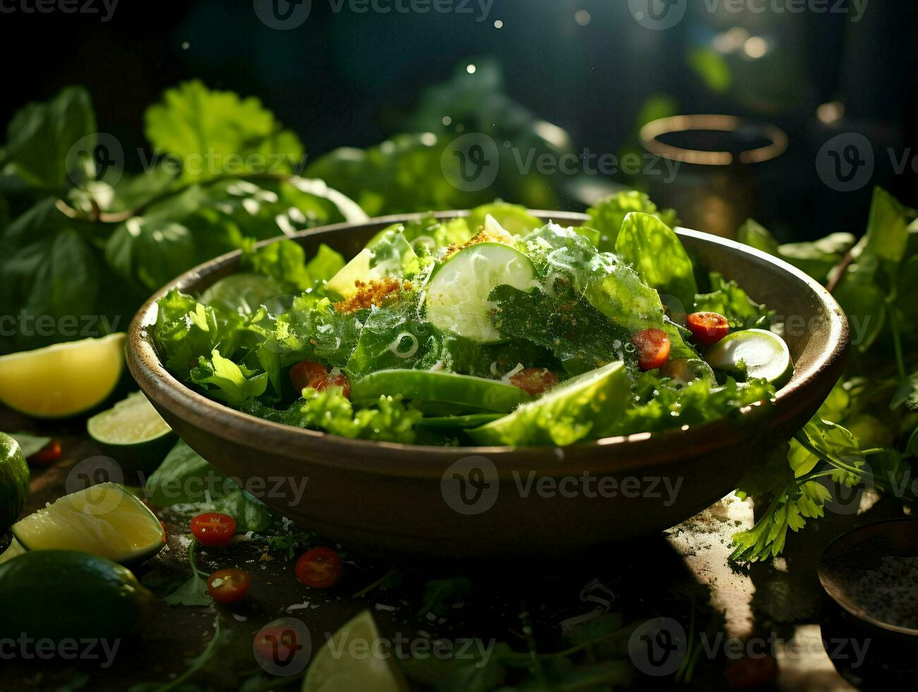 cinematico foto di verde insalata luminosa. alta risoluzione. ai generativo