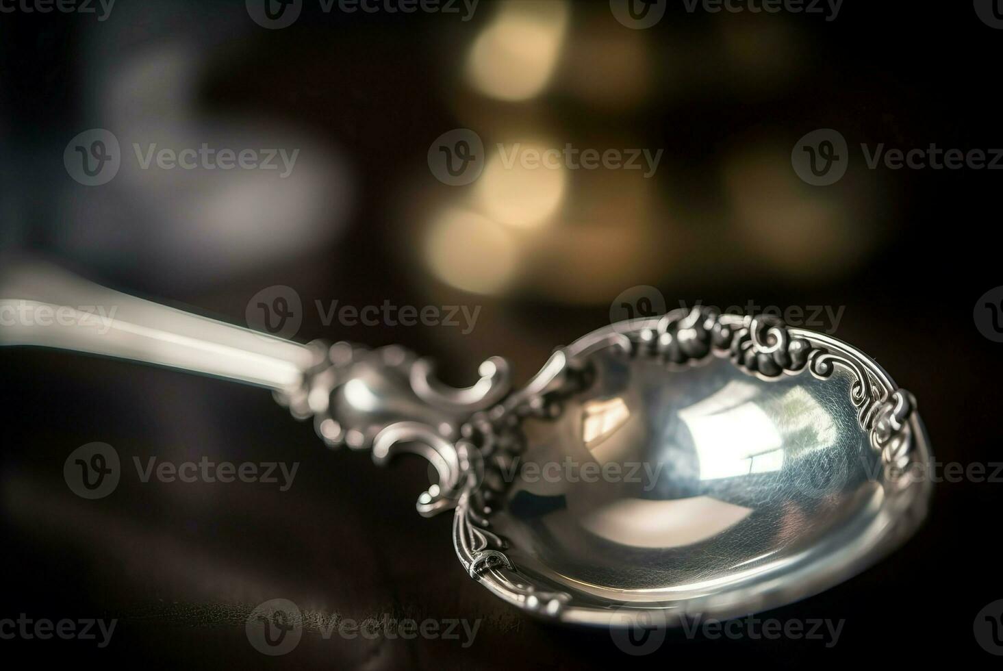 argento antico cucchiaio attrezzo. creare ai foto