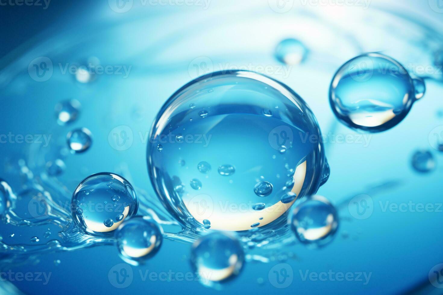 avvicinamento di un' bolla nel acqua, il bellezza di natura. ai generativo foto