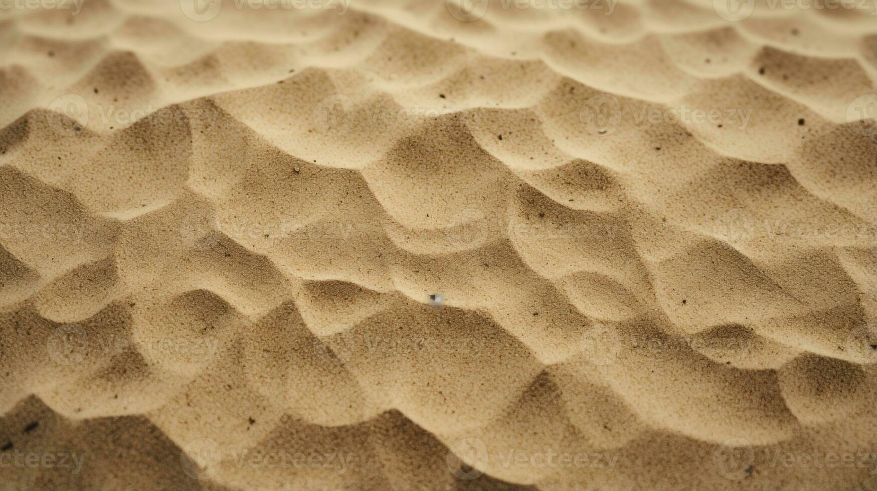 superiore Visualizza di sabbioso spiaggia. sfondo con copia spazio e visibile sabbia struttura generativo ai foto