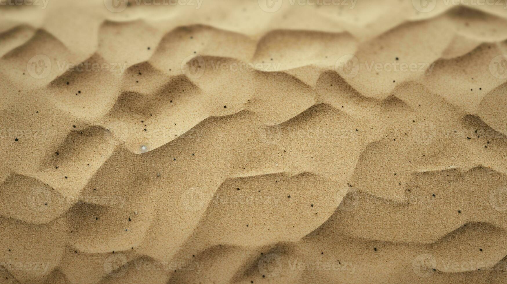 superiore Visualizza di sabbioso spiaggia. sfondo con copia spazio e visibile sabbia struttura generativo ai foto