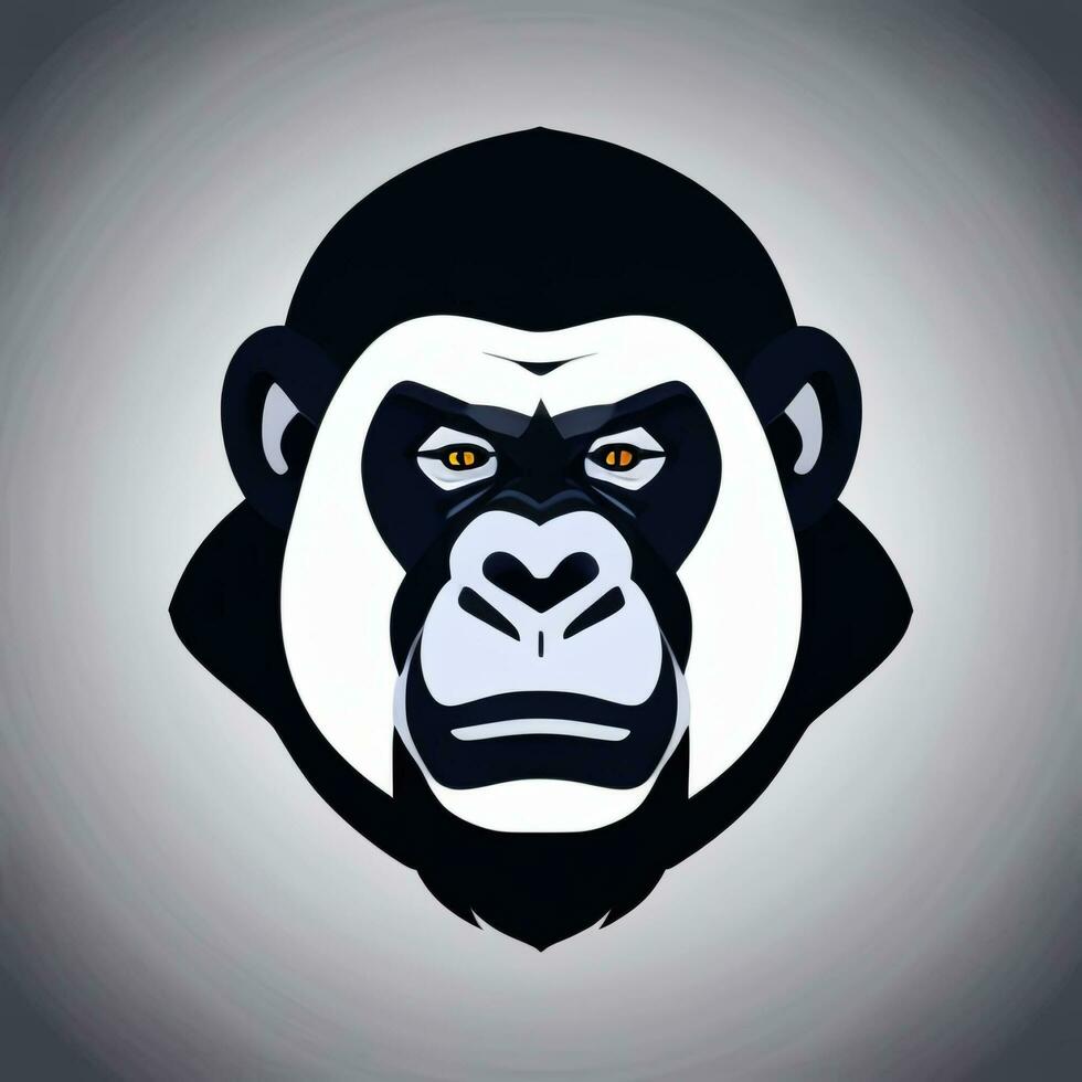 ai generato gorilla icona avatar gamer clip arte etichetta decorazione semplice sfondo foto