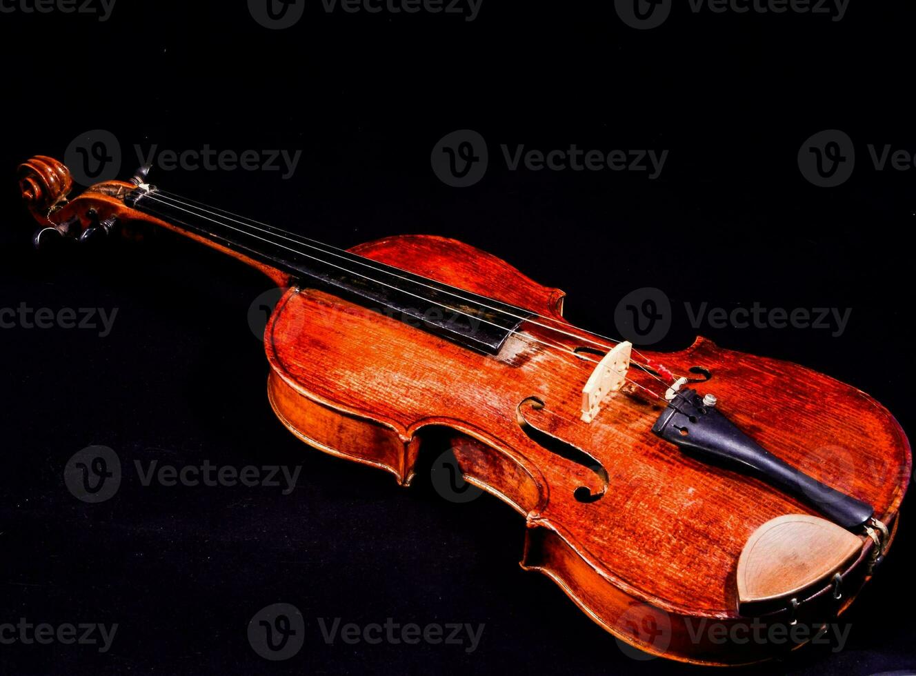 un' violino su un' nero sfondo foto