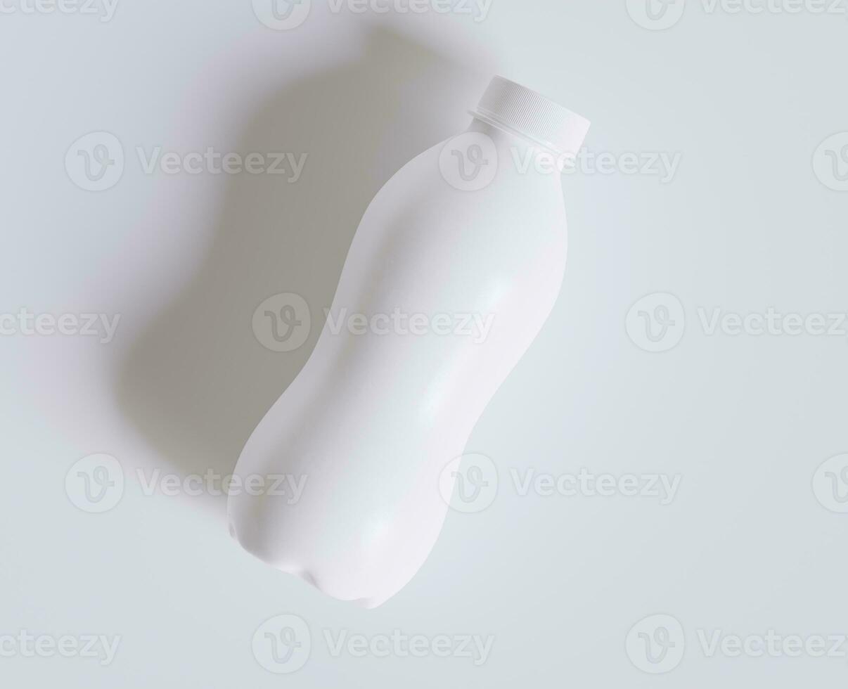 latte plastica bottiglia bianca colore e realistico struttura interpretazione 3d foto