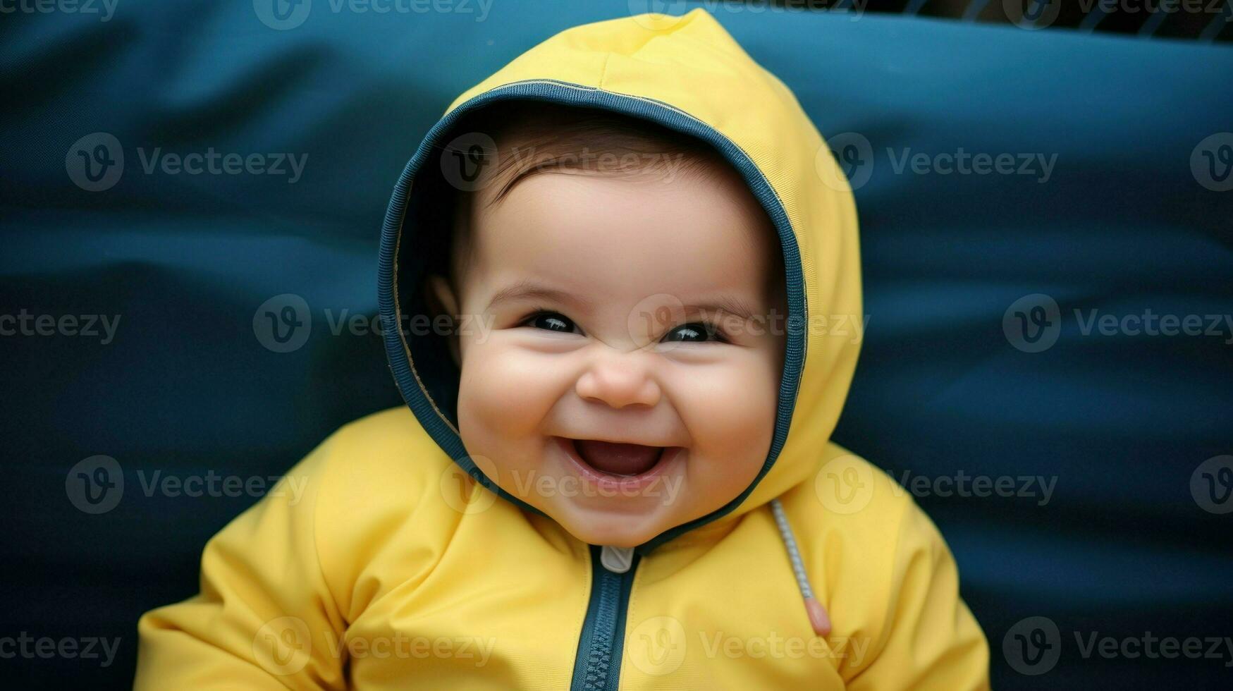 avvicinamento foto di un' poco bambino ridendo. generativo ai