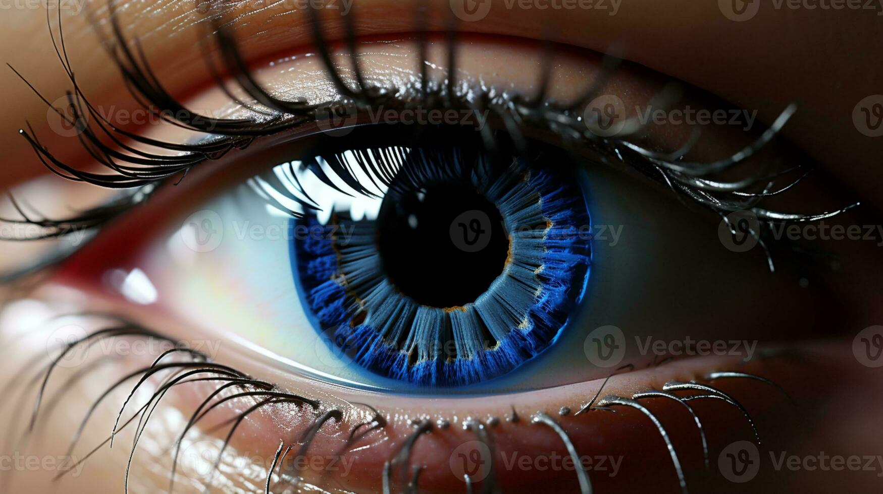 blu occhio umano macro foto realistico ai generato