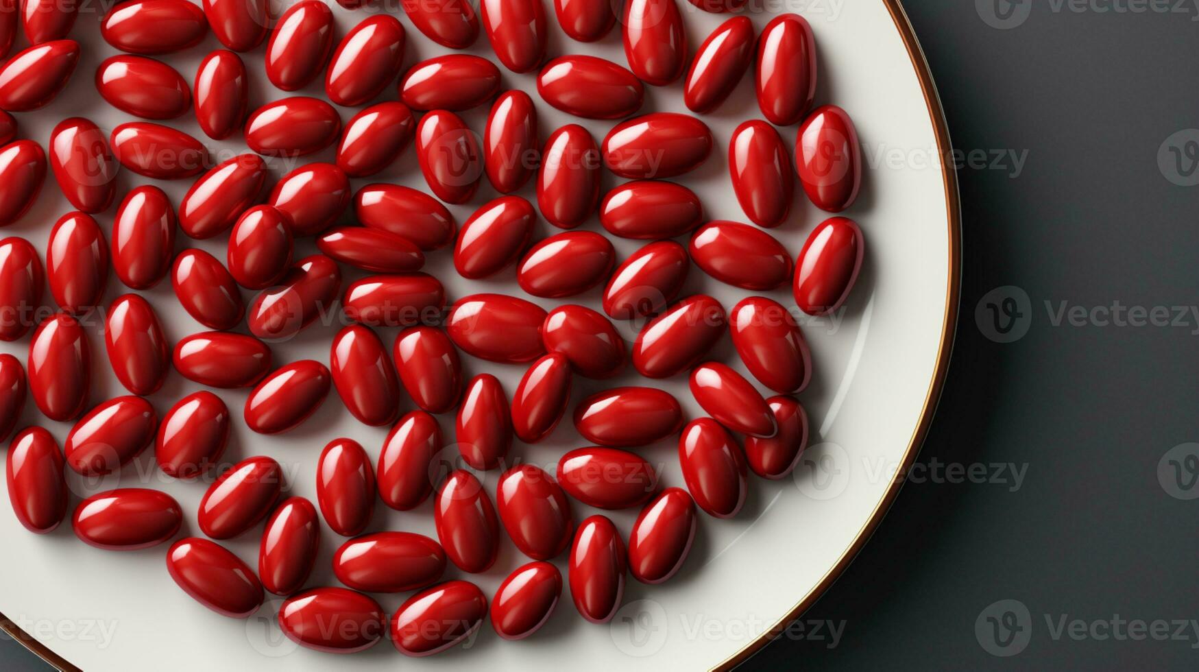 capsula rosso medicina vitamina foto realistico ai generato