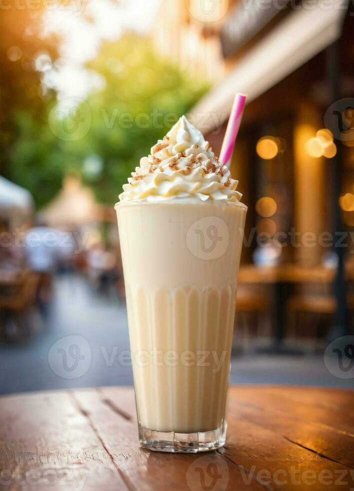 foto di il frappè nel il strada bar ai generato