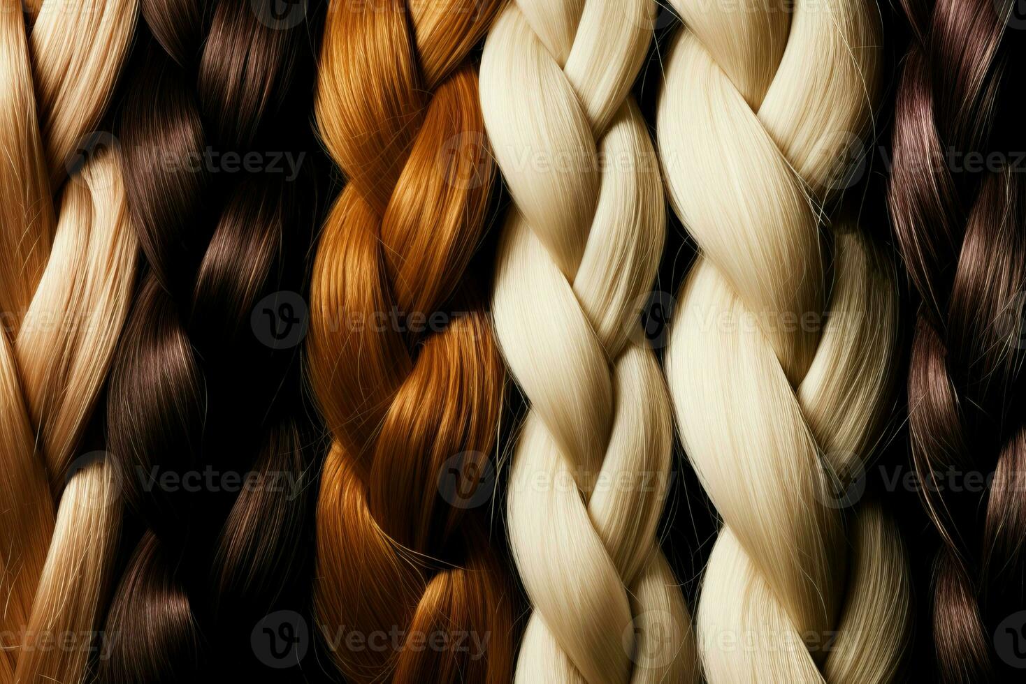 diversità di colorato capelli trecce. creare ai foto