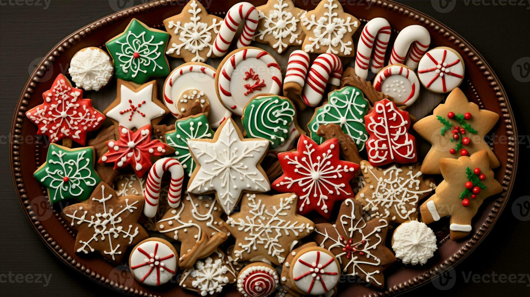 acquolina in bocca assortimento di deliziosamente decorato Natale Pan di zenzero Zenzero biscotti. diverso colori. natale regali pubblicità. foto