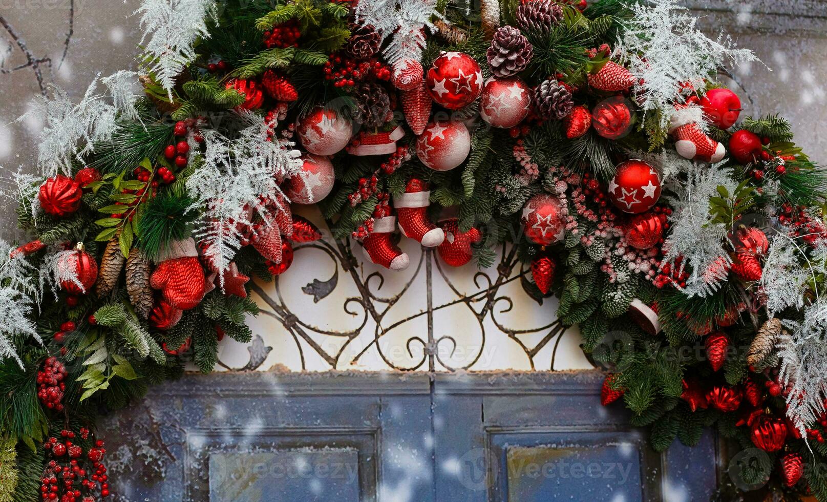 rustico Natale decorazione. Natale sfondo. copia spazio. flatlay foto