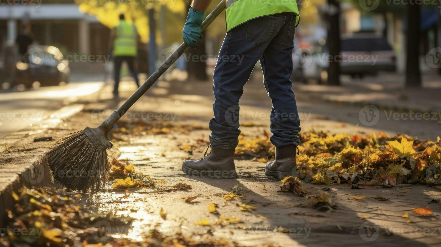 il instancabile sforzi di strada igiene lavoratori. generativo ai foto