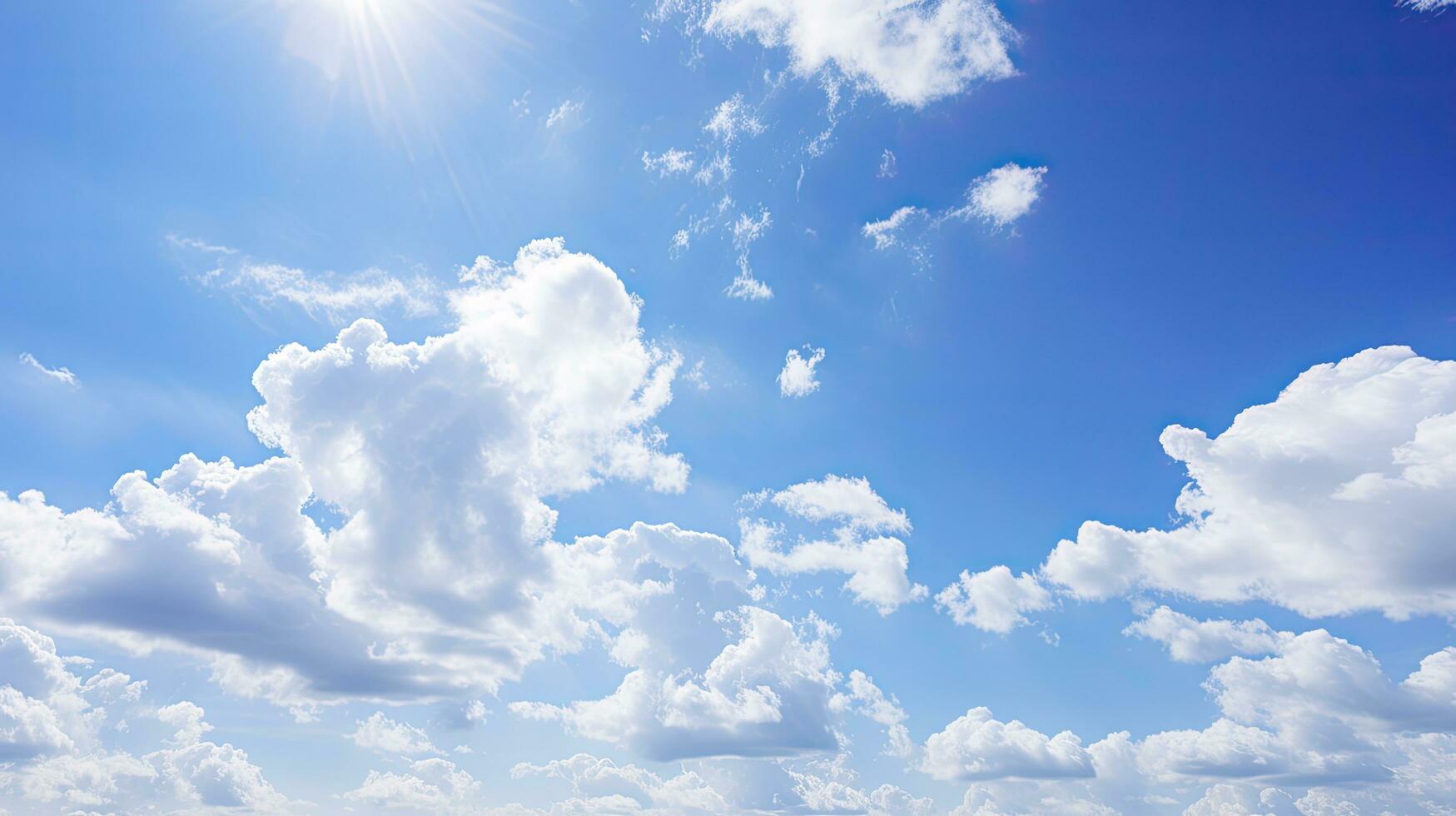 avvicinamento Visualizza di nuvole contro un' blu cielo. ai generato foto