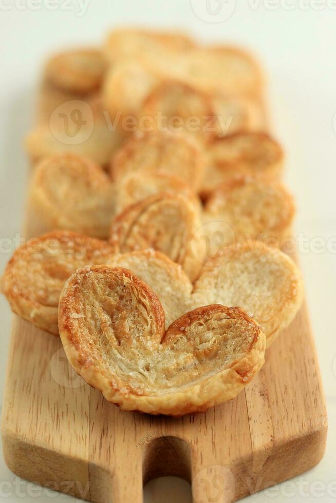 palmier o oreja burro biscotti fatto a partire dal Pasticcino foto
