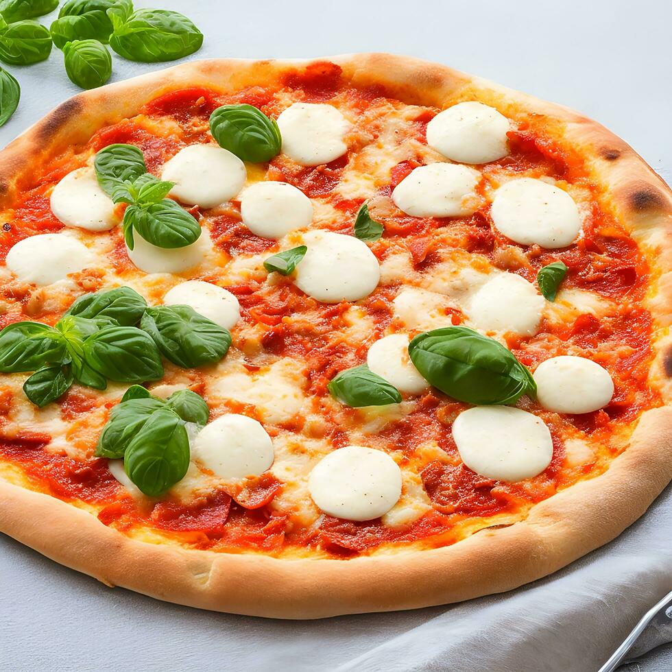 ai generato appena italiano Pizza con Mozzarella formaggio fetta generativo ai foto