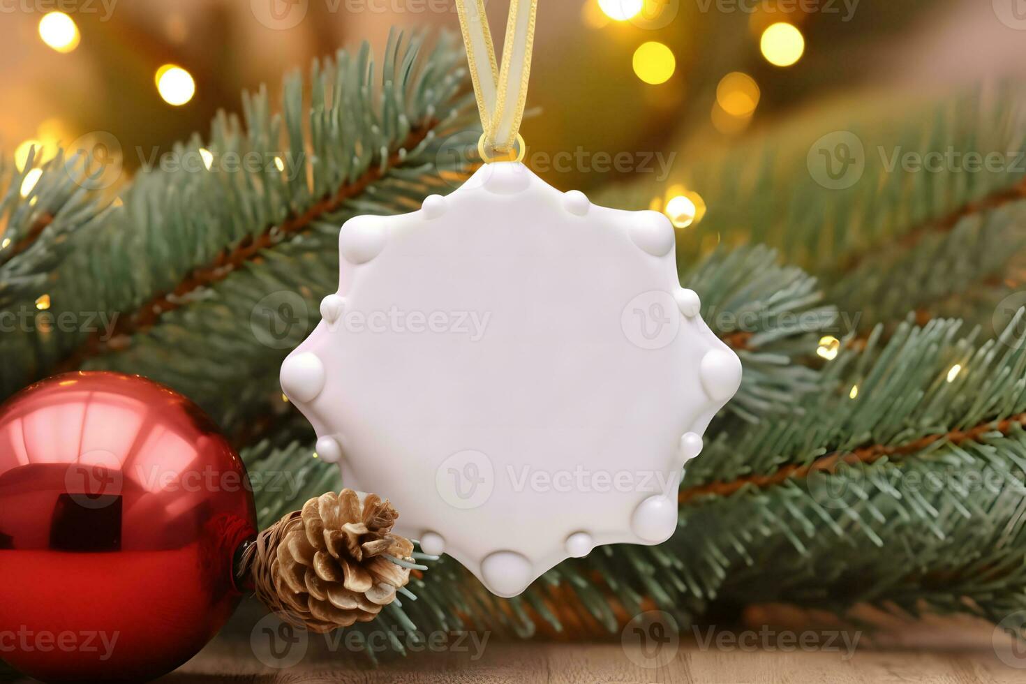 ai generato vuoto stella forma Natale ornamento, Natale ornamento modello foto