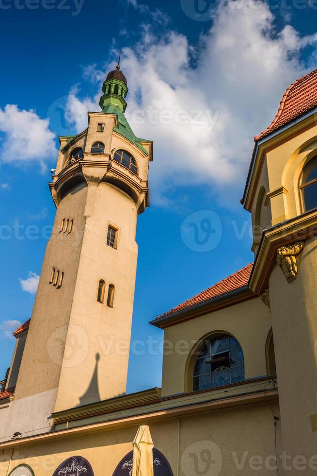 vecchio faro nel sopot, Polonia. foto