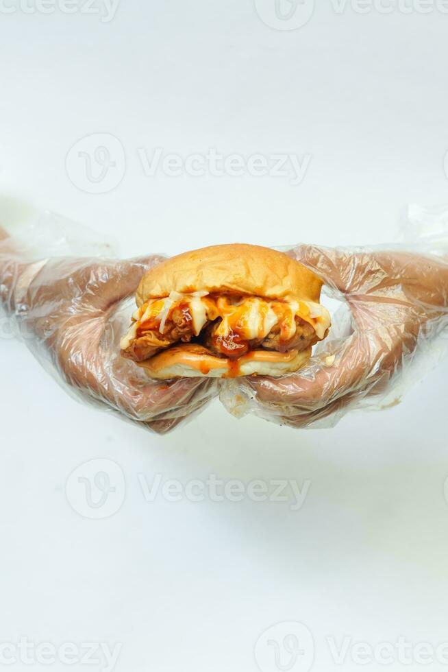 isolato Hamburger con bianca sfondo foto