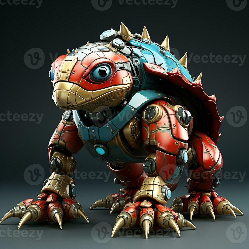 ai generato 3d cartone animato Ankylosaurus robot foto