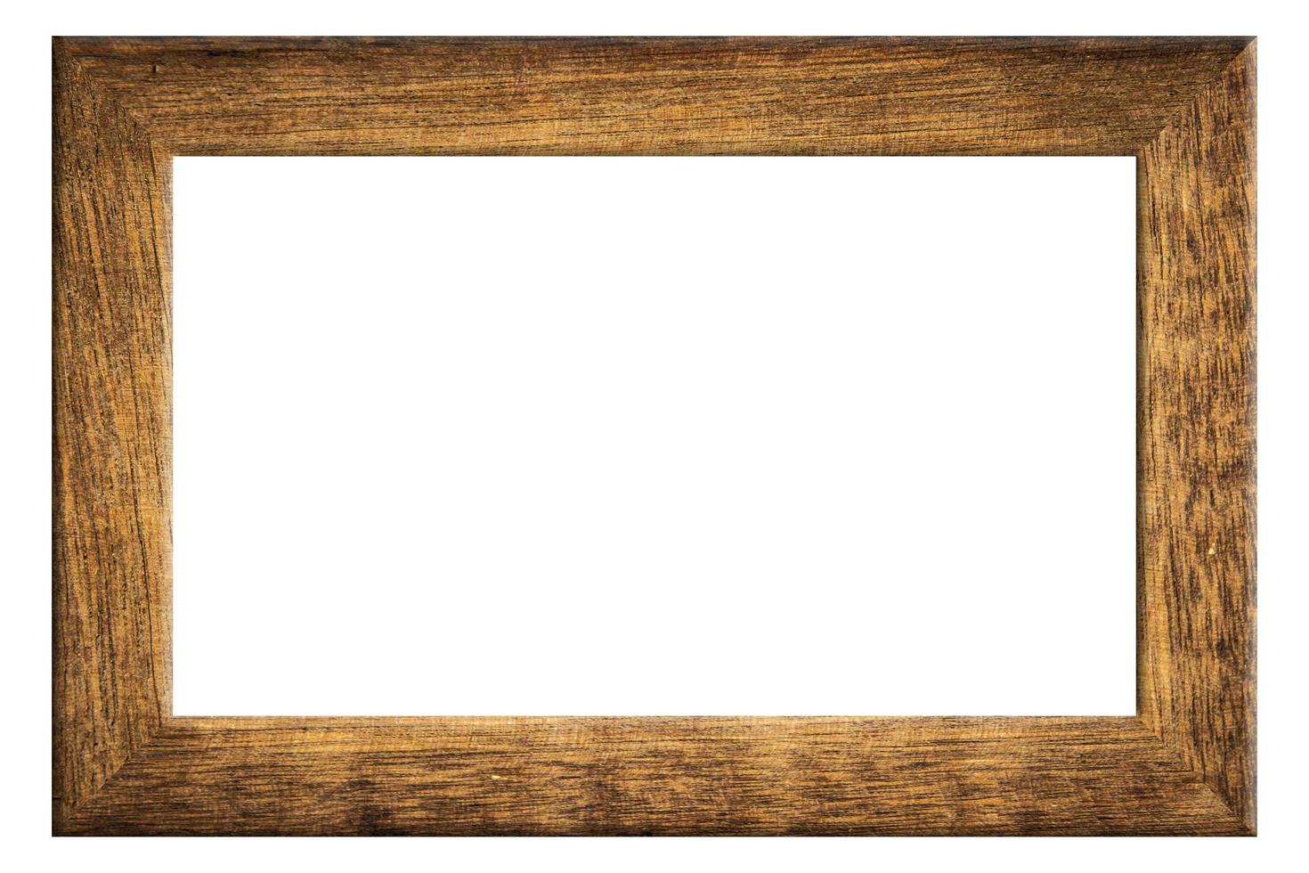 vecchia cornice in legno su sfondo bianco foto