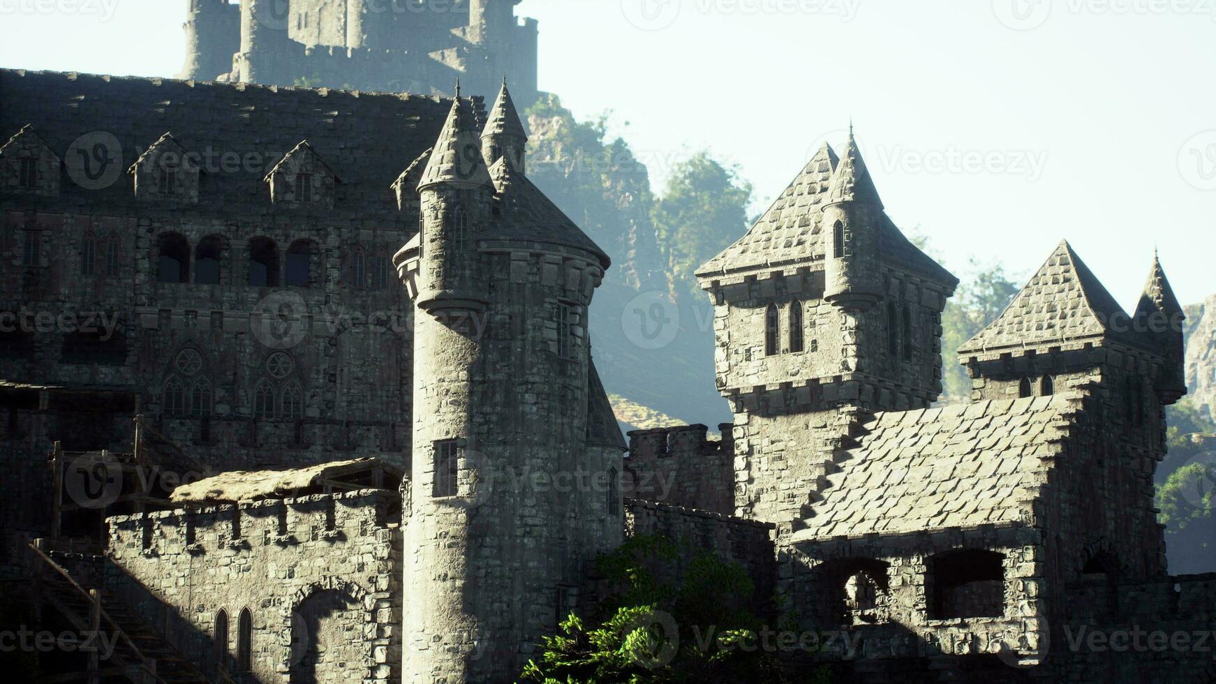 bellissimo fuco Visualizza di il vecchio castello con parco su il collina foto