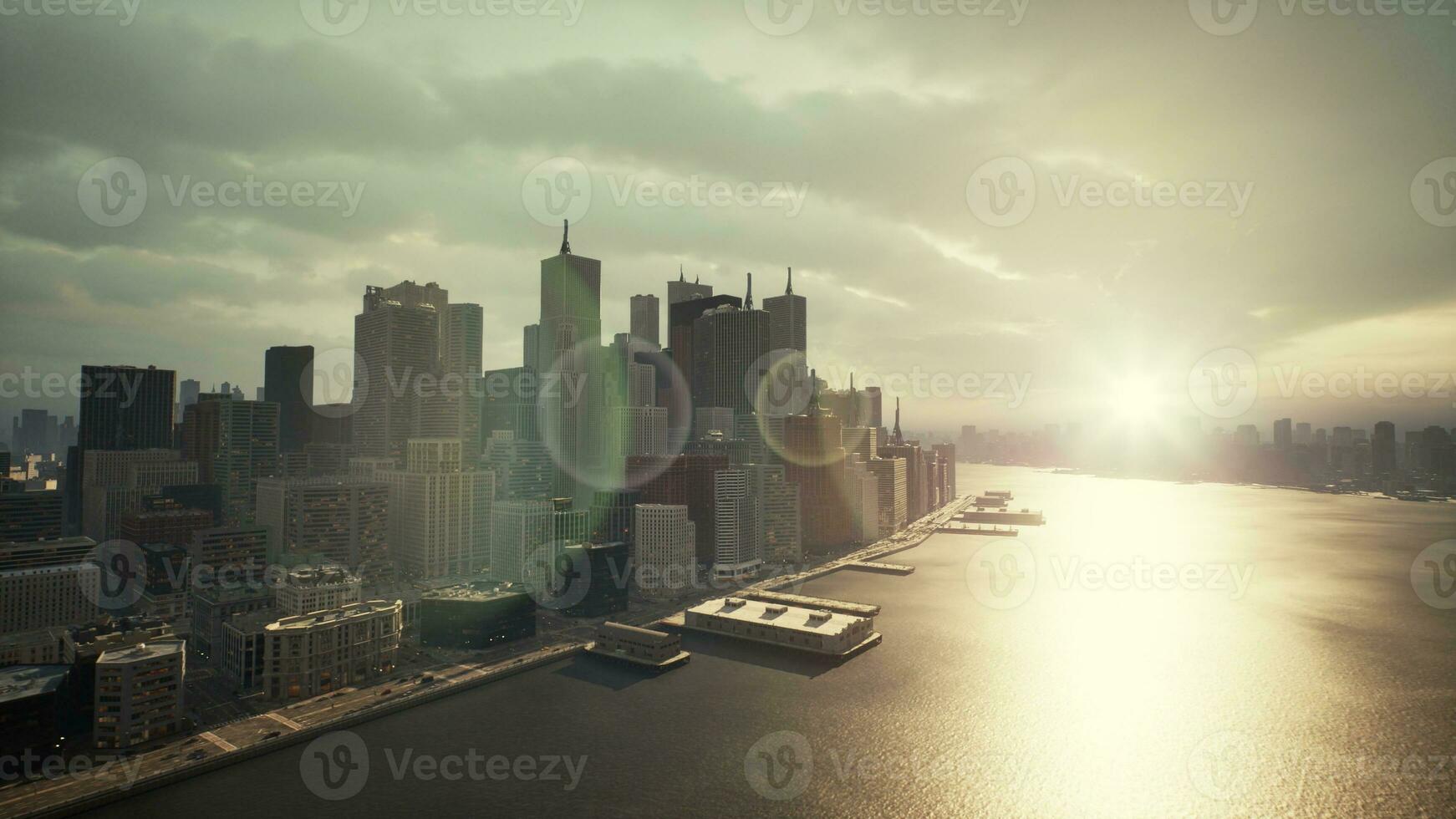 aereo Visualizza di città grattacieli foto