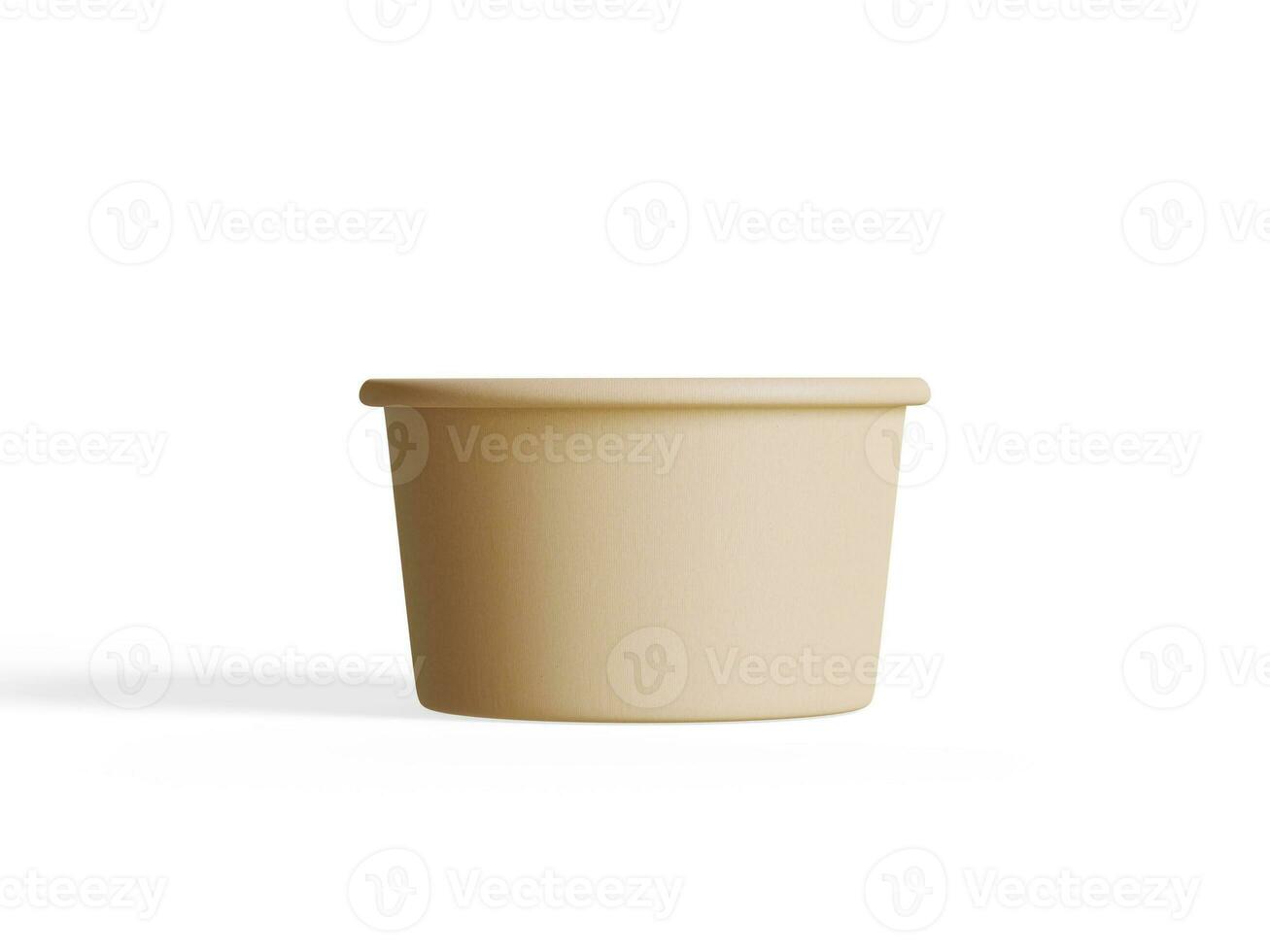 contenitore per cibo o monouso kraft carta ciotola isolato su bianca sfondo realistico 3d illustrazione foto