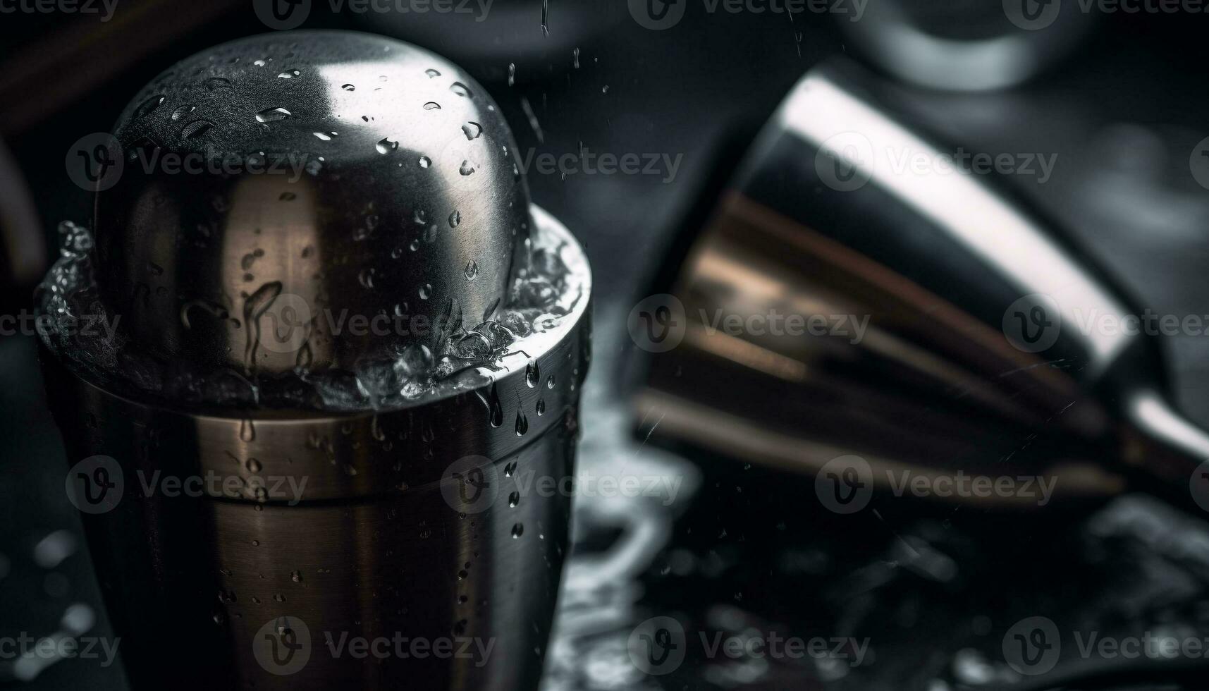 ai generato un' buio caffè tazza su un' di legno tavolo, fresco caffeina generato di ai foto