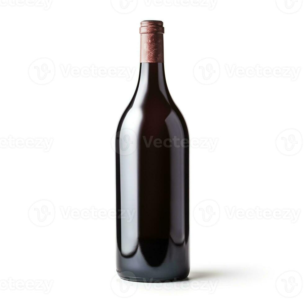 ai generato un' bottiglia di petit verde vino lato Visualizza isolato su bianca sfondo foto