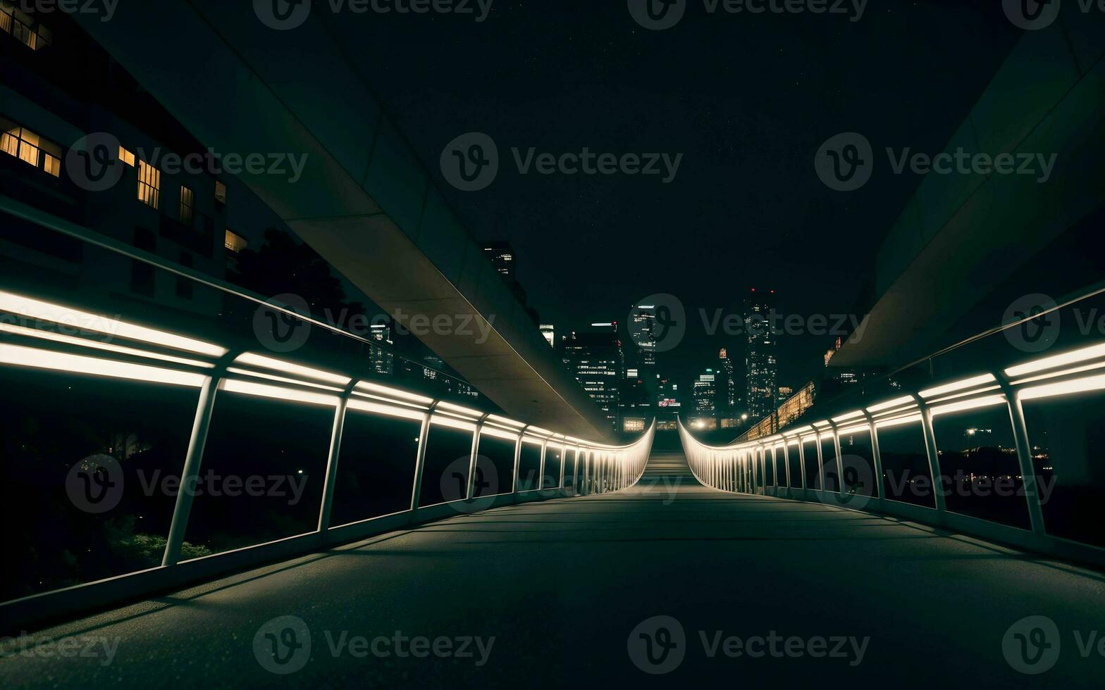 ai generato urbano serenità notte luci e architettonico bellezza ai generato foto