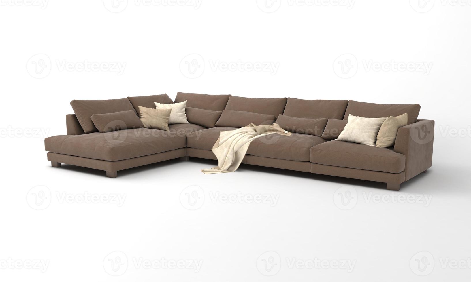 divano vista mobili 3d rendering foto
