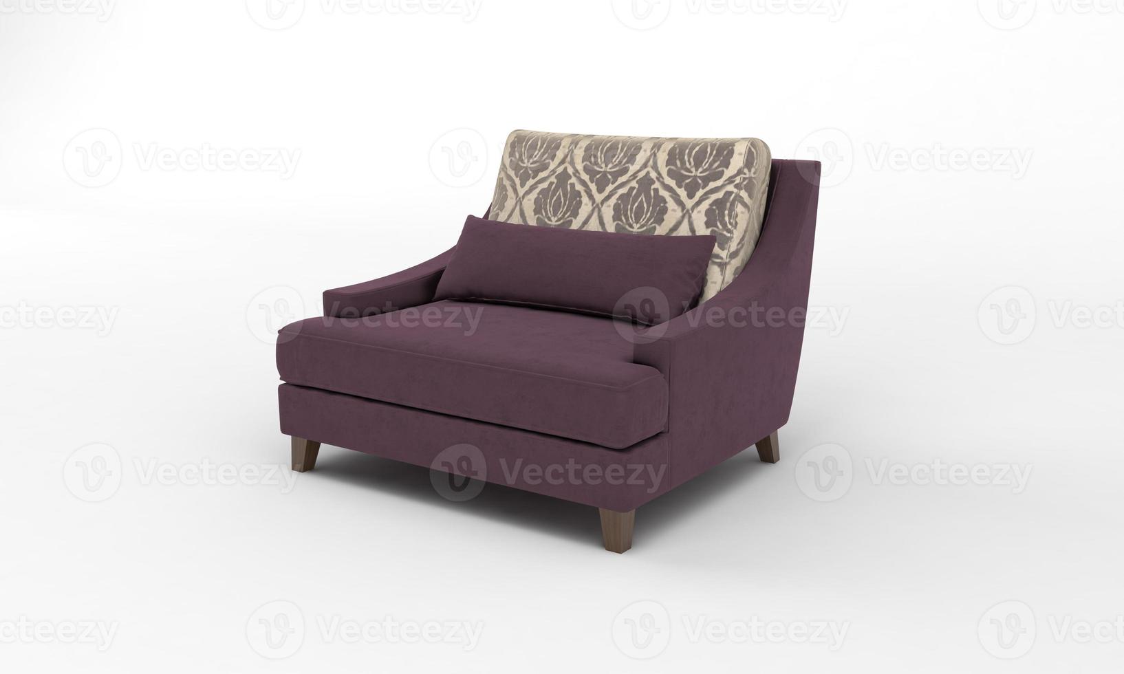 divano singolo sedia vista laterale mobili 3d rendering foto