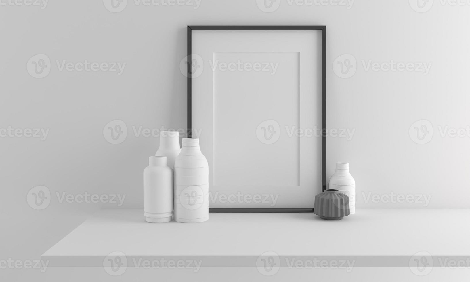 mockup di progettazione di mockup di cornice per foto vuota