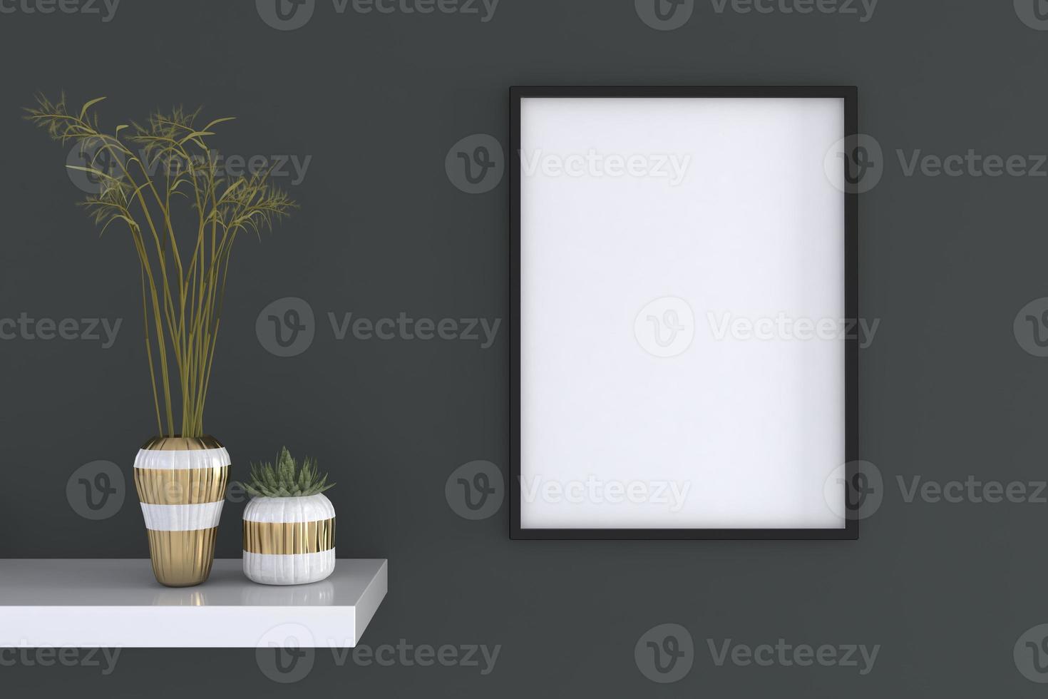 mockup di progettazione di mockup di cornice per foto vuota