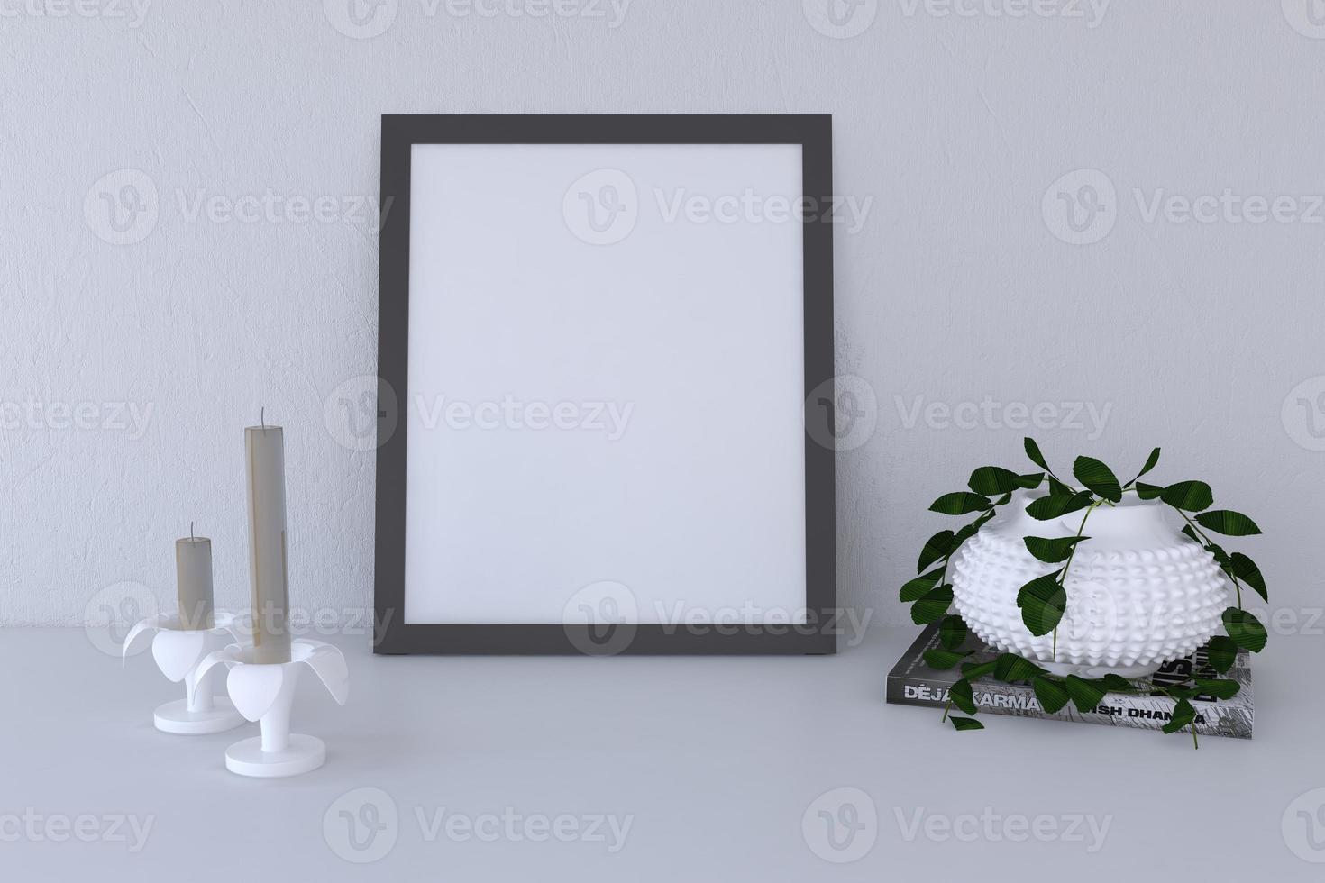 mockup di progettazione di mockup di cornice per foto vuota