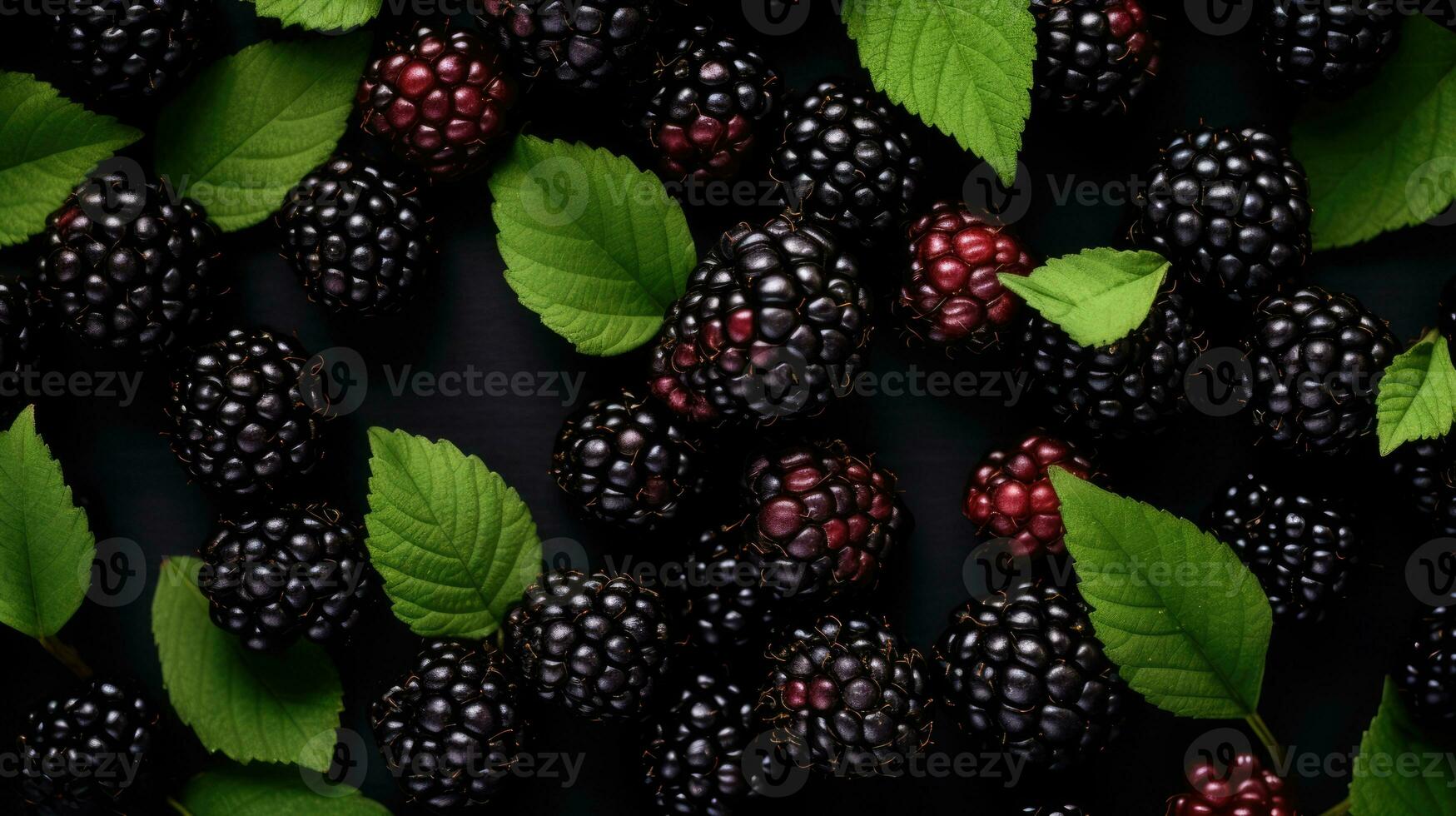 ai generato nero frutta sfondo freschezza maturo dieta ingrediente mora delizioso frutti di bosco foto