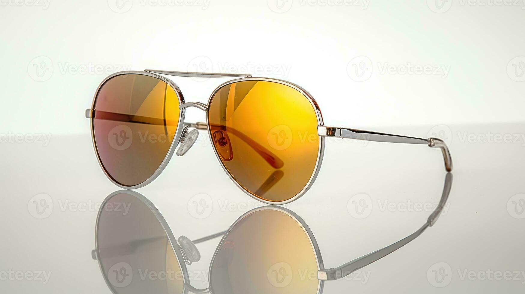 ai generato protezione design alla moda sole occhiali da sole lente occhiali avvicinamento isolato estate foto
